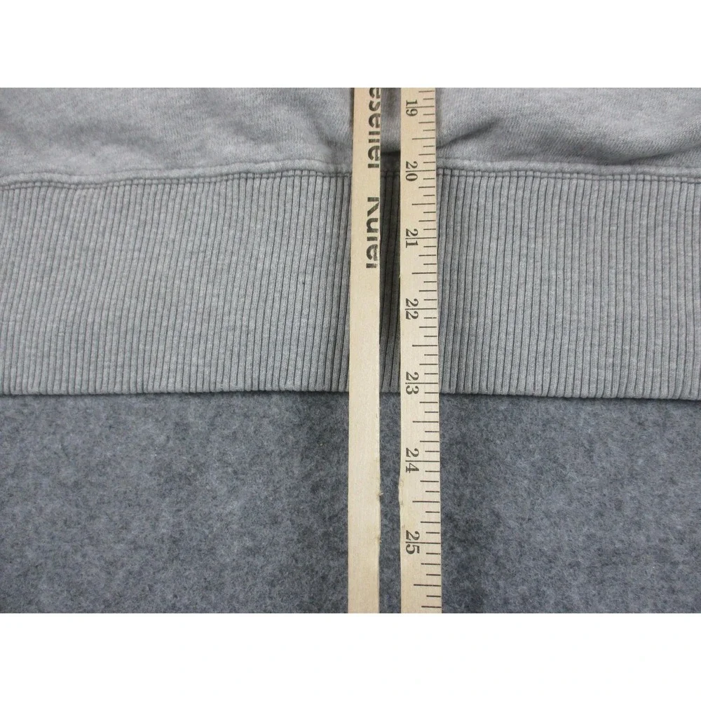 American Eagle Outfitters Hoodie Mens Small Gray Full Zip Fleece Logo Applique